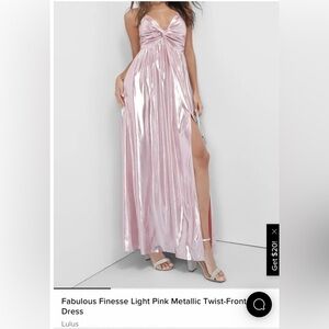 Lulu's Metallic Light Pink Maxi dress